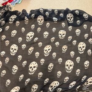 Alexander McQueen Black and White Skull Scarf